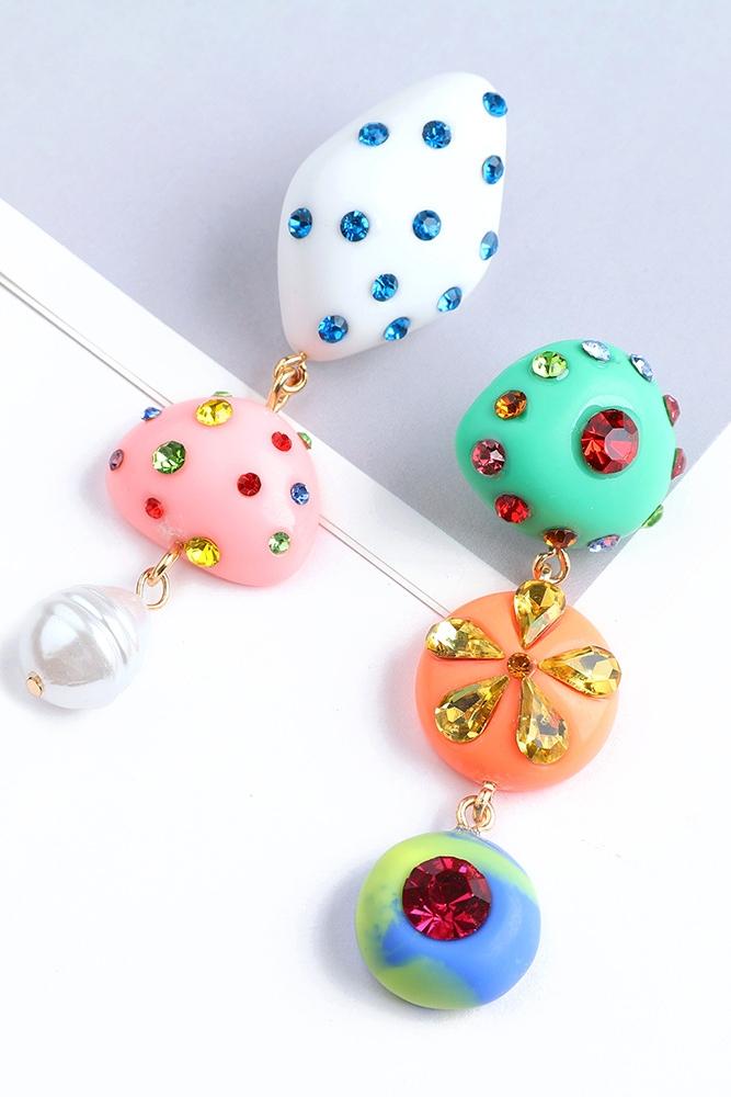 Tabitha | Chic Multicolor Rhinestone Drop Earrings
