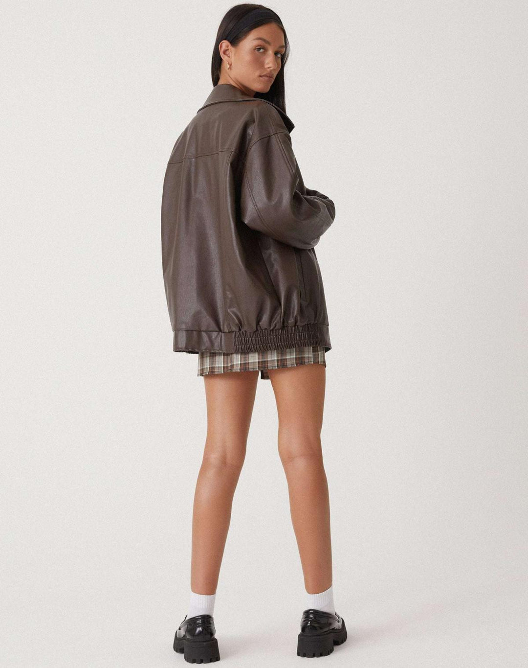 Sybil | Chic Oversized Leather Bomber Jacket Women