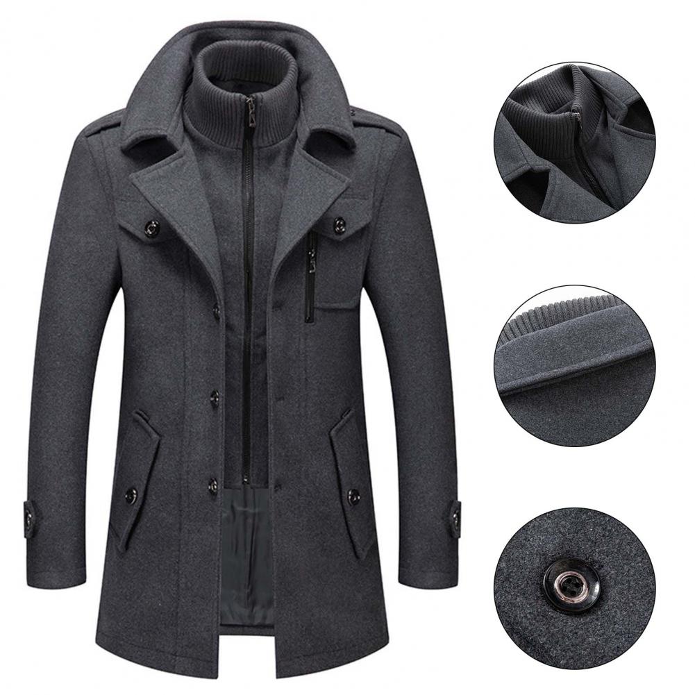 Natasha | Stylish Double-Layered Wool Coat With Ribbed Collar