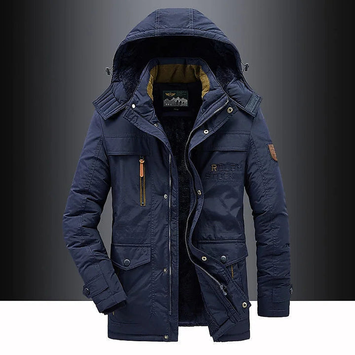 Marcus | Stylish Military Green Fleece Lined Hooded Winter Parka