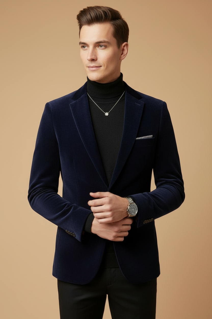 Valentino | Elegant Burgundy Velvet Blazer Men - Slim Fit Evening