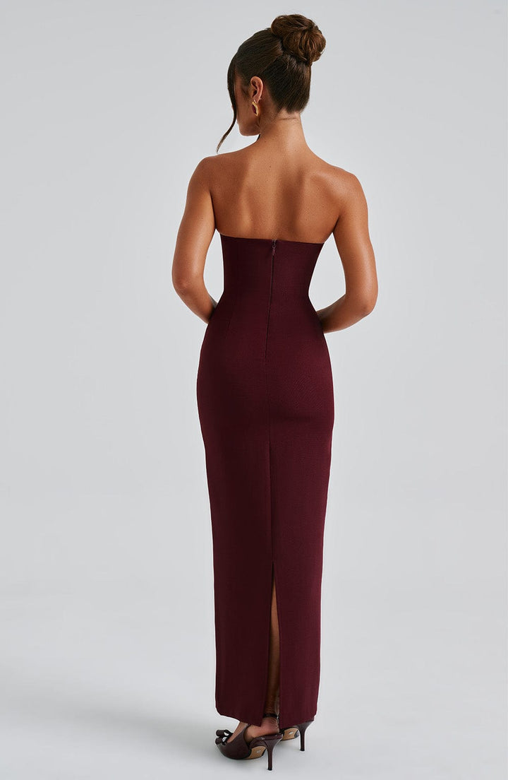 Riley | Elegant Strapless Halter Maxi Dress
