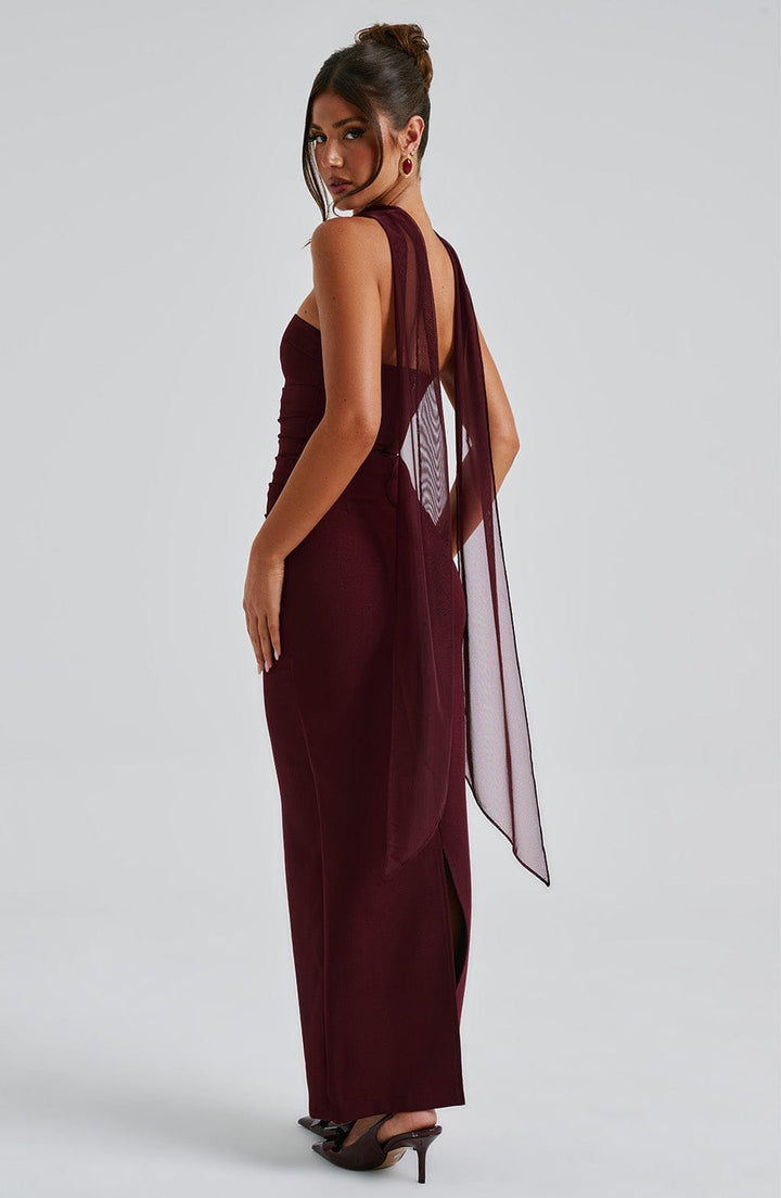 Riley | Elegant Strapless Halter Maxi Dress
