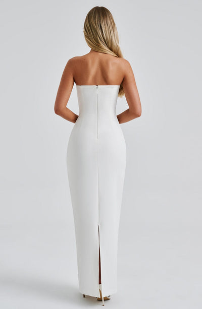 Riley | Elegant Strapless Halter Maxi Dress