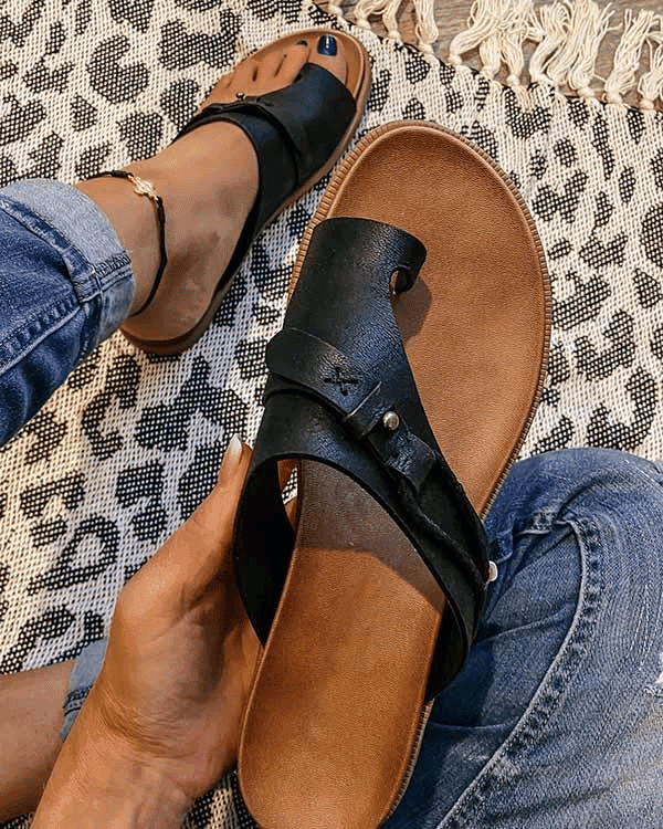 Evy | Chic Women's Barefoot Flat Sandals With Toe Post