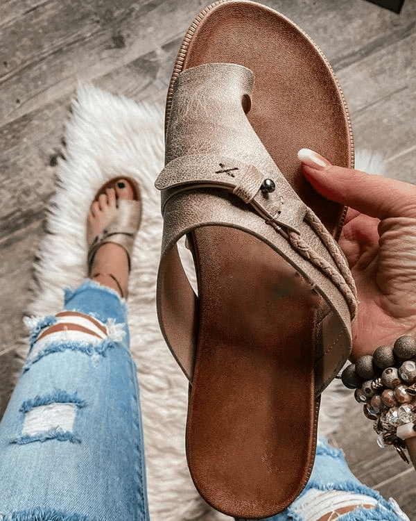 Evy | Chic Women's Barefoot Flat Sandals With Toe Post