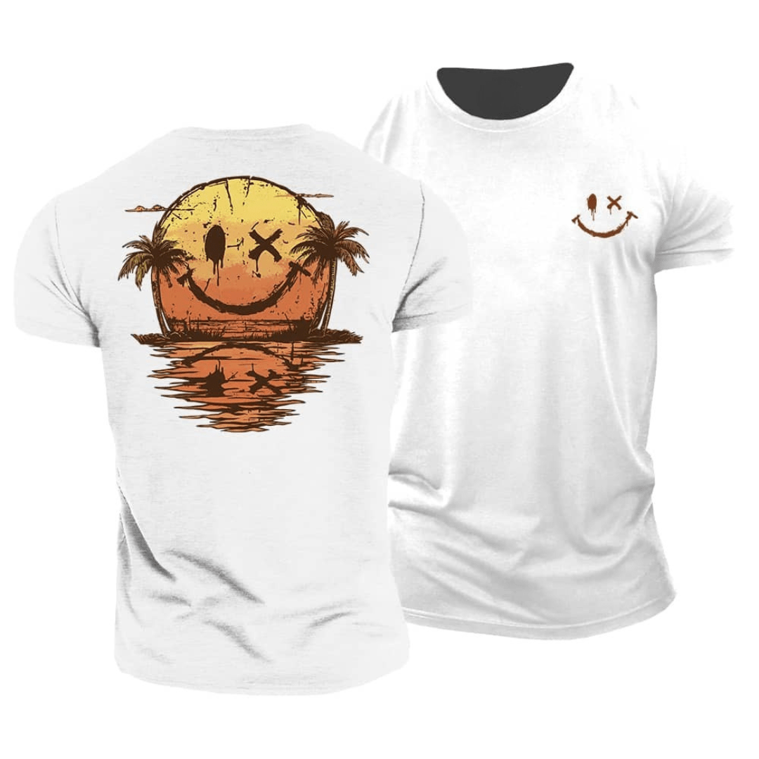 Camille | Stylish Summer Sunset Smiley Graphic Tee
