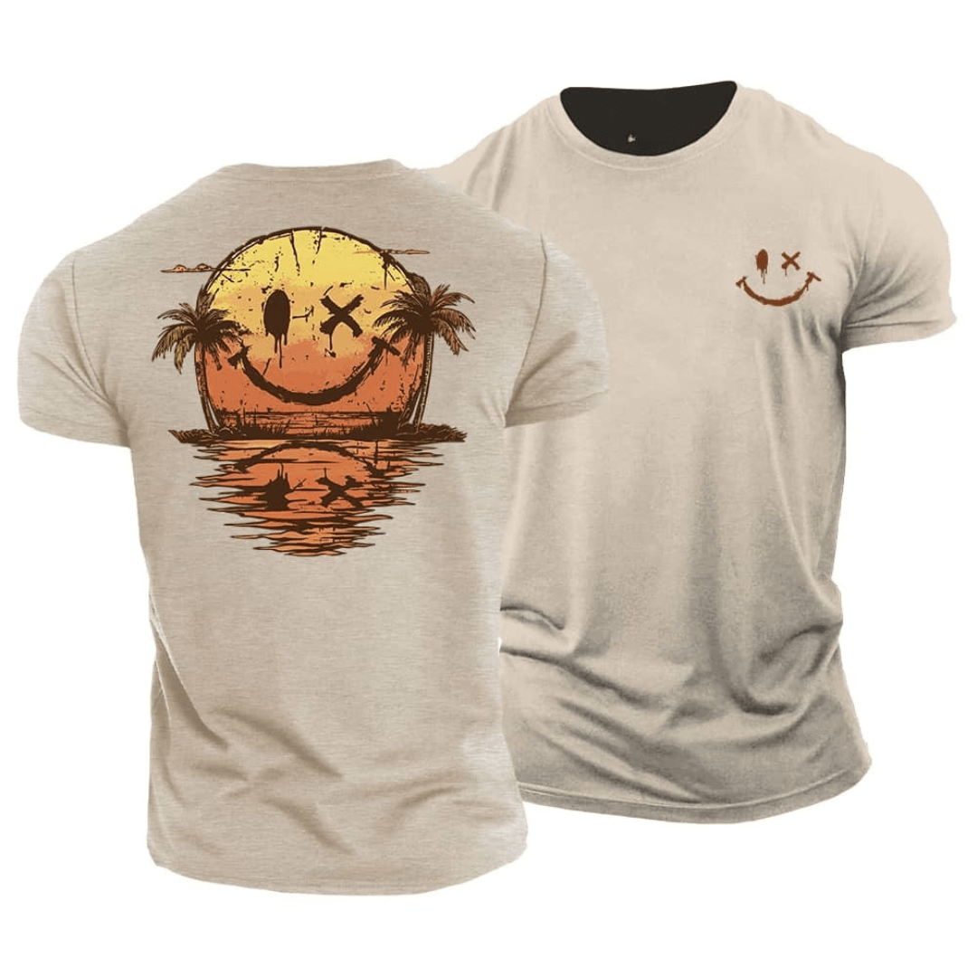 Camille | Stylish Summer Sunset Smiley Graphic Tee