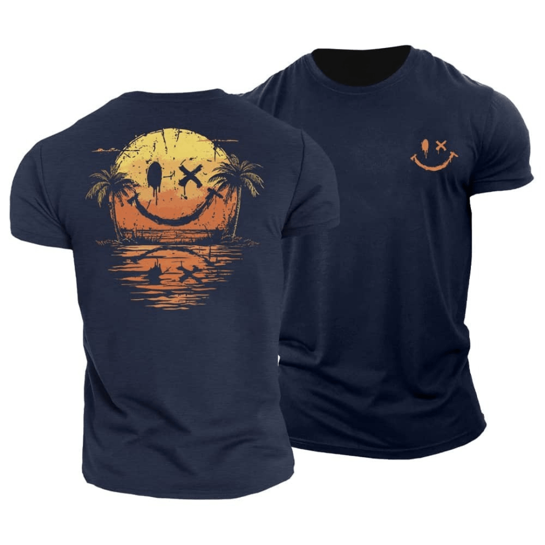 Camille | Stylish Summer Sunset Smiley Graphic Tee